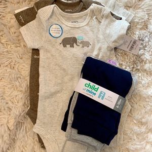NWT Carters onesies and pants